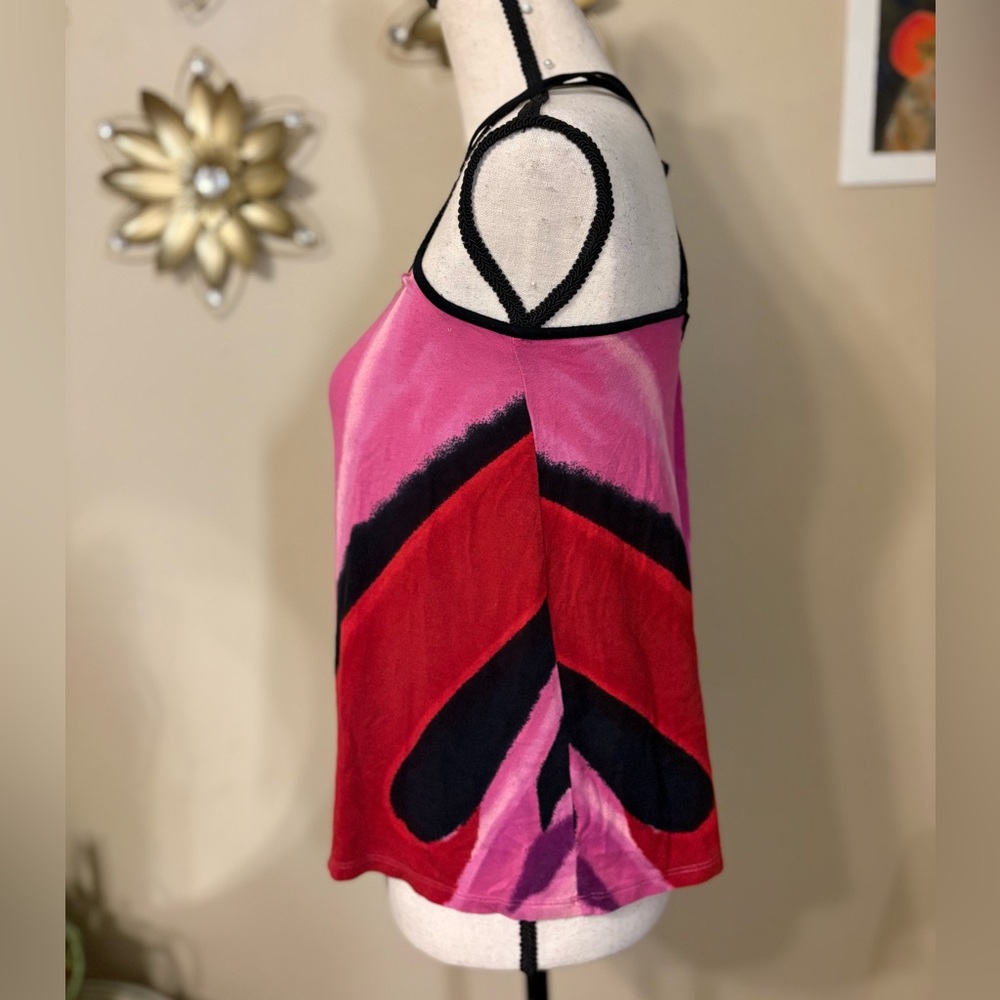Express Pink and Black Strappy Abstract Tank Top - Picture 3 of 7